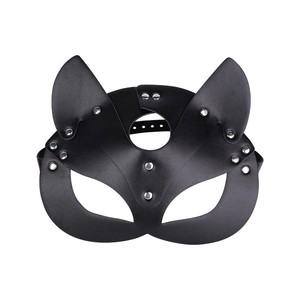 <span class=keywords><strong>Maschera</strong></span> <span class=keywords><strong>da</strong></span> Gatto in Ecopelle per Donna, Costume Animale Mezza Faccia per Feste di Halloween - Product Image 5