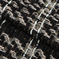 Tissu en tweed teint en fil de haute qualité au design moderne Tissu en tweed tissé en polyester 100% pour manteau