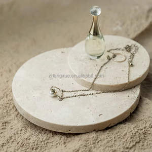 Ensemble de dessous-de-verre en marbre de pierre moderne rond blanc/noir/vert résistant à la chaleur et écologique personnalisé Bostone pour un usage domestique - Product Image 3