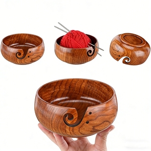 Outils <span class=keywords><strong>de</strong></span> bricolage, fournitures <span class=keywords><strong>de</strong></span> crochet, organisateur <span class=keywords><strong>de</strong></span> fil en gros, bol à <span class=keywords><strong>laine</strong></span> en <span class=keywords><strong>bois</strong></span> écologique pour le tricot et le crochet avec couvercle - Product Image 5