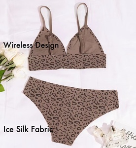 <span class=keywords><strong>Ensemble</strong></span> de lingerie pour femmes - Soutien-gorge sans armatures et culotte léopard, une pièce, anti-choc, sans couture, respirant, débardeur pour le <span class=keywords><strong>sport</strong></span> et le yoga - Product Image 3
