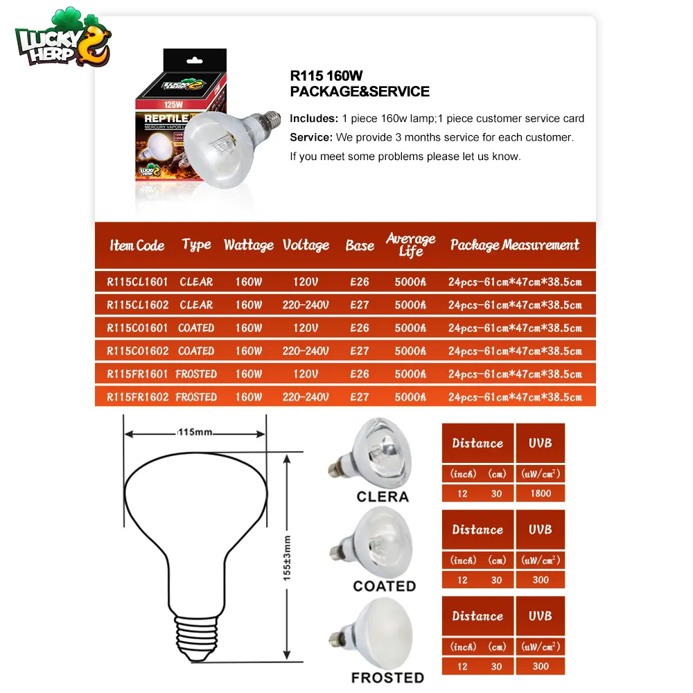 Fornitura Uva Uvb Spotlight lampada solare lampadina a vapore di mercurio lampada termica per rettili per animali tropicali rettili