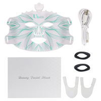 Masque facial LED à 7 couleurs, thérapie par la lumière, appareil de beauté facial en silicone, portable, rechargeable