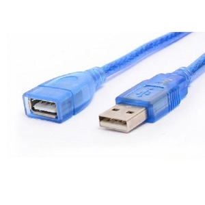 Cable de extensión USB 2.0 de 0,3 m macho a hembra, azul, trenzado, blindado, de cobre puro - Product Image 1