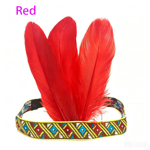 Serre-tête à plumes style indien, coiffe ethnique à plumes, accessoires de performance pour tambour africain, vente en gros - Product Image 3