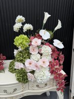 2027 Nieuwe Trend Calla Lelie Bruidsboeket Kunstmatige Roze Groene Hortensia Bloembol voor Evenement Feestdecoratie