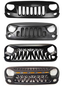 Gril avant ABS avec maille, noir mat, grille de pare-chocs avant pour <span class=keywords><strong>Jeep</strong></span> Wrangler JK, accessoires 2007-2018 - Product Image 6