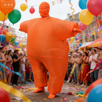 Costume gonflable pour adulte en forme de poisson blanc orange, convient aux personnes de 1,5 à 2 m. Idéal pour Noël, le cosplay, les fêtes, les spectacles sur scène et les bals masqués