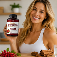 Capsules d'Berberine OEM 1200 mg avec Cannelle de Ceylan Pure, Végétaliennes, Sans OGM, Sans Gluten, Complément Alimentaire Herbal pour le Bien-être Corporel