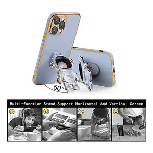 <span class=keywords><strong>Cover</strong></span> per telefono di lusso per <span class=keywords><strong>astronauta</strong></span> 6D con supporto per iPhone 17 Air 16 Pro Max placcato TPU antiurto custodie per telefono carine - Product Image 5