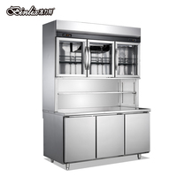 Congélateur Armoire en Acier Inoxydable à Opération Verticale, Réfrigération et Congélation, Meuble de Cuisine Multifonctionnel pour Présentation de Produits Frais