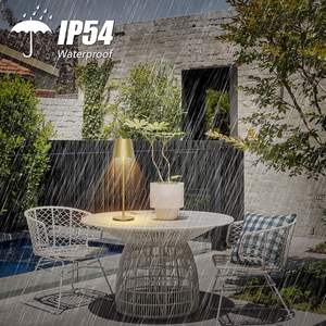 โคมไฟตั้งโต๊ะไร้สายแบบพกพา LED ชาร์จไฟได้ แบตเตอรี่ 1200mah-5200mah ปรับความสว่างได้ 3 สี สำหรับใช้ภายในและภายนอกอาคาร - Product Image 4