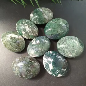 moss agate palm stones | chakra palms tone crystal gemstone palms