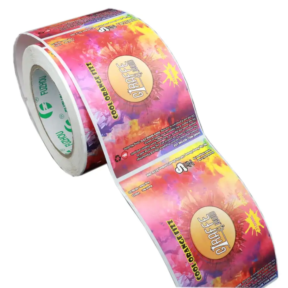 Individuell Bedruckte günstige Wasserdichte Synthetische Papier Selbst Adhesive Cosmetic Produkt Verpackung Flasche roll Label Aufkleber druck