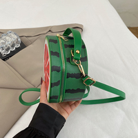 Tas Selempang Wanita Desain Buah Unik, Bentuk Bulat Motif Semangka, Kustomisasi Pabrik, Tas Tangan Kecil