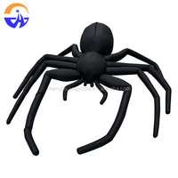 Modèle d'araignée gonflable personnalisé, ambiance d'horreur d'Halloween, accessoire décoratif, ventilateur intégré, installation facile, tissu Oxford durable