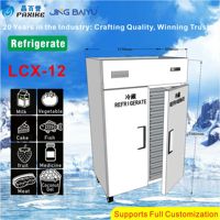 LCX-12 Verticale Grote Dubbele Deur Koeltraykast Tweedeurs Side-by-Side RVS Tray Koelkast