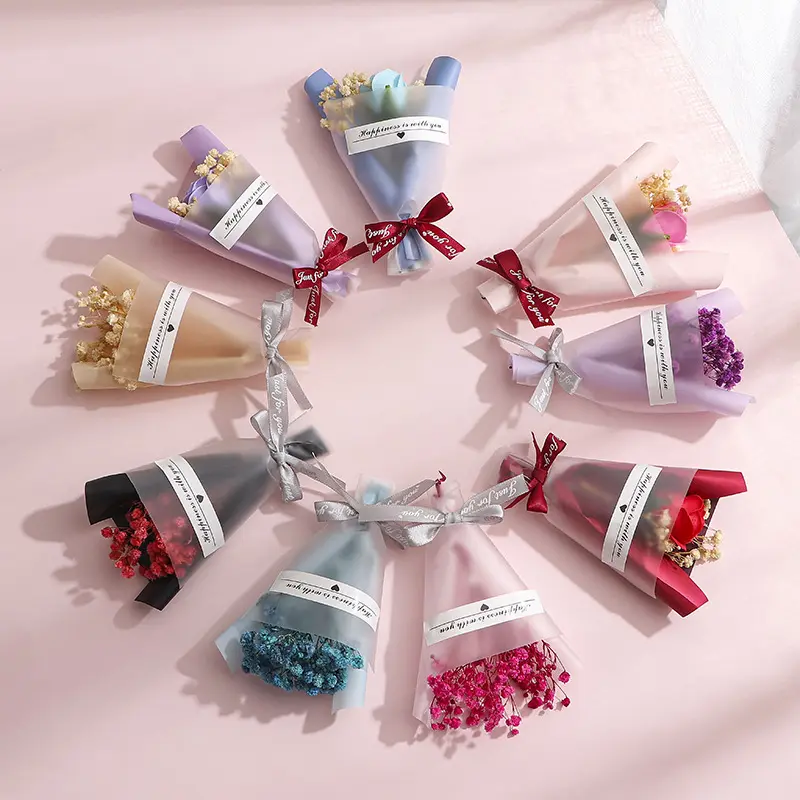 Regali di natale festa della mamma conservati Mini fiori veri fiori naturali Babysbreath fiori secchi rosa per le donne ragazze