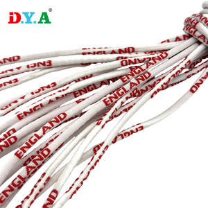 Benutzer definiertes Logo Mehrere Farben Nylon Polyester Jacquard Flache runde Metallspitzen Kordel zug für Shorts Hoodie Kordel zug - Product Image 5