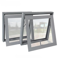 Fenêtre à auvent moderne à double vitrage en alliage d'aluminium avec écran à persiennes Contrôle des insectes pour la maison de villa et les hôtels