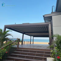 Sweet Home Outdoor Maßgefertigte Bioklimatische Pergola Aluminium Verstellbares Lamellendach Robuster Pavillon für Garten Terrasse Hinterhof