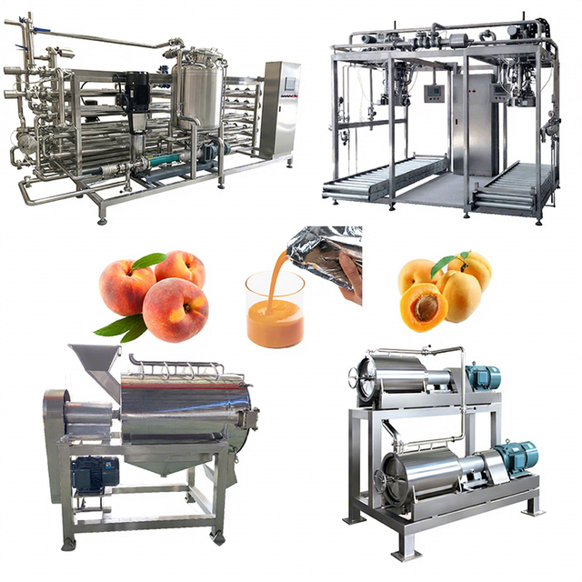 1~60 Tons/ Hour Factory Direct Sales Peach/ Apricot/ Plum/ Avocado Natural Juice Making Machine Complete Processing Line