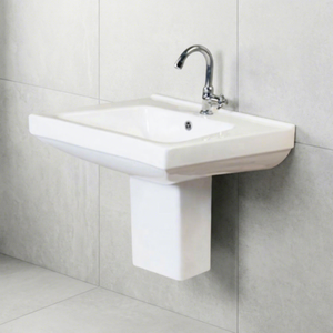 Meilleures ventes : Ensemble lavabo demi-pied carré en céramique blanche avec meuble pour centre commercial - Product Image 6