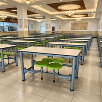 Schnelle Lieferung, Geringe Mindestbestellmenge, Zusammenklappbare Moderne 4-Sitzer Esszimmer-Sets für Mitarbeitercafeteria mit Platzsparenden Verstaubaren Stühlen