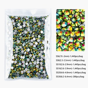 Strass en verre cristal émeraude magique OLeeya SS6-SS30 pour nail art, non thermocollants, à coller, décorations pour ongles - Product Image 3