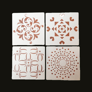 Pochoirs en plastique PP blanc bon marché, modèle de dessin de fleur et de Fruit pour enfants, <span class=keywords><strong>peinture</strong></span> de bricolage - Product Image 4