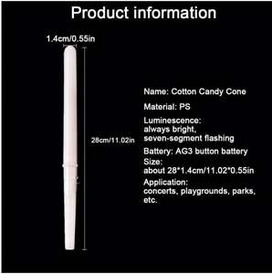 Bâtonnets lumineux LED pour barbe à papa, colorés et brillants, en PS de qualité alimentaire, jetables, pour Halloween et Nouvel An - Product Image 3