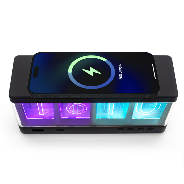 Modern Smart Alarm Clock With 15W Fast Wireless Charger & Ambient Light Panel - Sleek Design, Easy Wake-Up