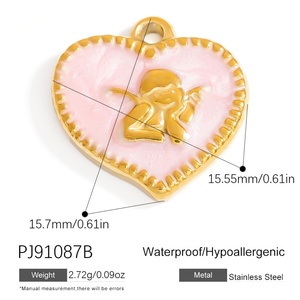 จี้ทำมือ DIY สแตนเลสสตีลสำหรับผู้หญิง ชุบทอง 18K ไม่ลอก ไม่ซีดจาง เครื่องประดับแฟชั่นน่ารัก สไตล์น่ารัก ประดับด้วยไมโครอินเซอร์ท - Product Image 6