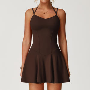 Falda Deportiva Personalizada, Vestido de Tenis Moldeador con Doble Tirante, Falda de Tenis para Fitness, Ropa Deportiva Activa, Gimnasio, Yoga, Golf, Vestido para Mujer - Product Image 4