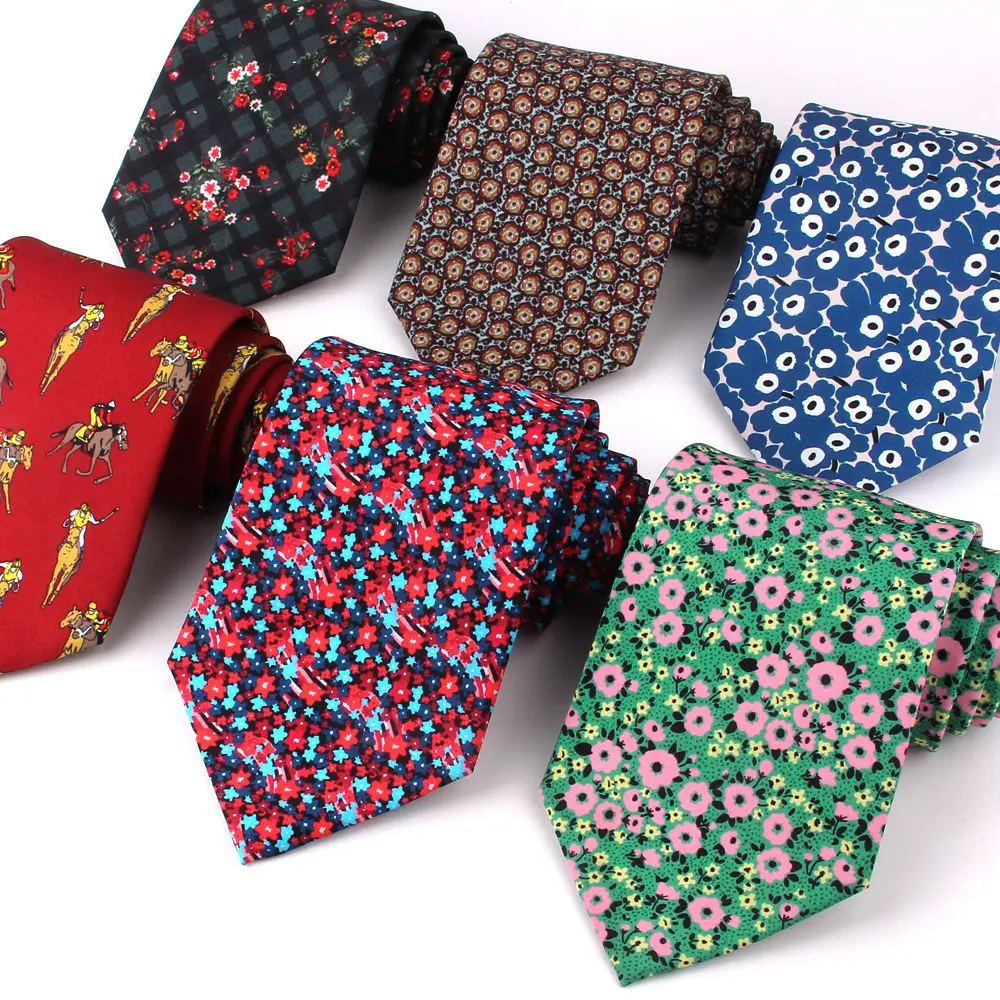 Corbata estampada de poliéster para hombre, corbatas florales de 9cm para fiesta, Trajes clásicos de boda, corbata de cuello, fabricante