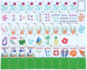 Stock 1.24*0.91*0.63 Inch Acrylic 4 Layer 160 Engraved Travel Ocean Green Christmas American Tiles <b>Mahjong</b> <b>Set</b> Luxu - Product Image 1