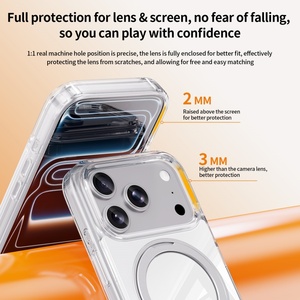 New Magnetic Mobile Phone <b>Cases</b> for iPhone 17 16 Pro Max <b>Wireless</b> <b>Charging</b> With 360° Metal Ring Stand Shockproof Back Cover - Product Image 4