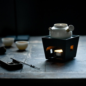 Oogishido Tea Warmer Stove Black <b>Square</b> <b>Candle</b> Holder For Tea Brewing Home Decor Insulated Base - Product Image 2