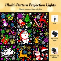 Projecteur LED rotatif flocon de neige à brancher, lampe de nuit étanche en ABS, lumière d'ambiance à couleurs changeantes, piles incluses pour Noël