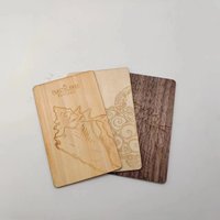 Kartu Bisnis kartu kayu NFC ramah lingkungan produksi hutan laut dengan Logo ukiran Laser