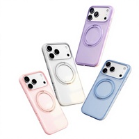 Coque TPU compatible pour 17 Pro, rotation à 360 degrés, magnétique, ultra-fine, antidérapante, avec support intégré et protection au toucher agréable.