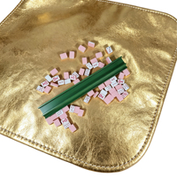 Tapis de Mahjong de Luxe en Cuir PU Métallisé avec Bord Renforcé, Housse de Table pour 4 Joueurs, Idéal pour Club de Mahjong et Fêtes