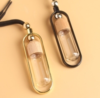 Nouveau Style 10ml voiture verre parfum désodorisant suspendu huile parfum bouteille en bois couvercle diffuseur bouteille verre emballage en Stock