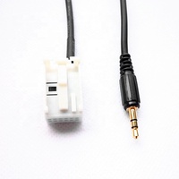 Câble adaptateur audio AUX 3,5 mm pour utilisation en voiture RCD501, matériau PVC blindé tressé, connecteur 12 broches