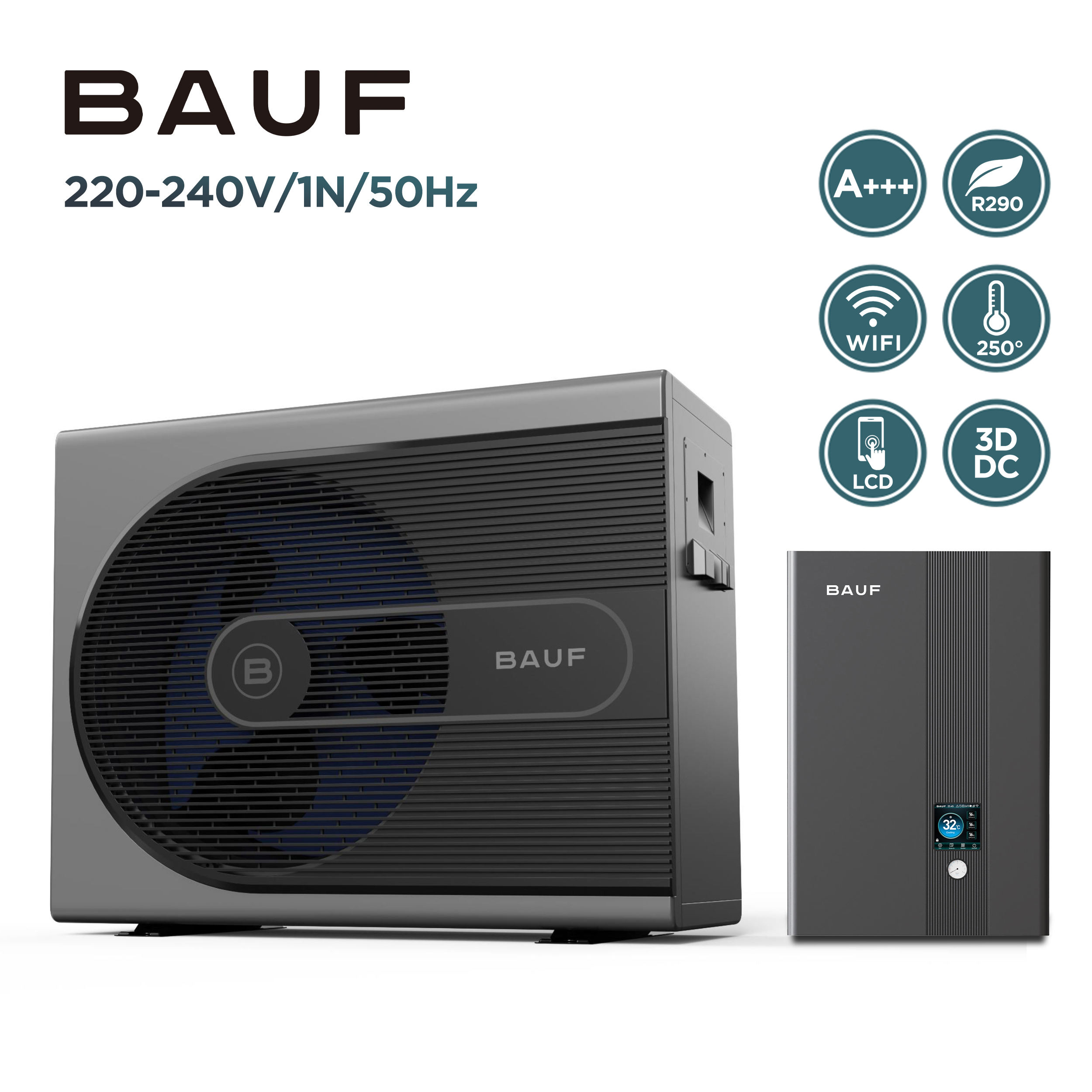 R290 8KW Split Inverter ERP A+++ Wifi Controlled OEM/ODM Air to