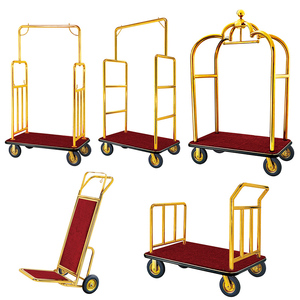 Troli Bagasi Bandara 3 Roda Baja Anti Karat Berkualitas Tinggi, Troli Penjaga Bagasi Lobi Hotel, Troli Bagasi Penumpang Bandara - Product Image 6