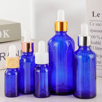 Bouteilles d'huile essentielle givrées brunes avec bouchon compte-gouttes en bois de bambou, emballage cosmétique, petits flacons en verre pour échantillons