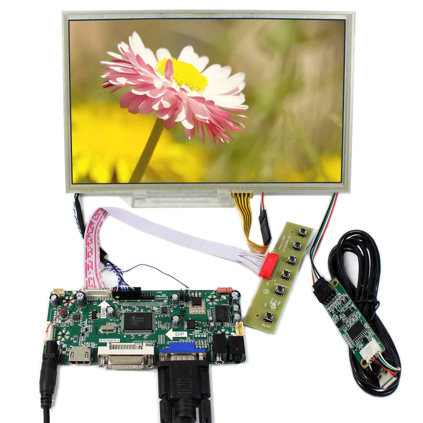 NJYTouch HDMI DVI VGA LCD Controller Board Con 10.1 HSD100IFW1-A00 1024x600 30Pin LED Schermo