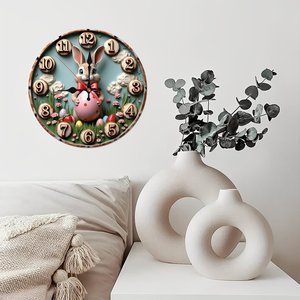 Reloj de Pared Redondo de Madera de 25x25cm, Tono de Madera Brillante, Silencioso, Sin Tictac, Decoración Moderna para el Hogar - Product Image 4