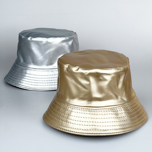 Mùa xuân và mùa thu Mũ ngư dân Retro của người Anh đỏ vàng bạc đen khâu PU da xô mũ - Product Image 5